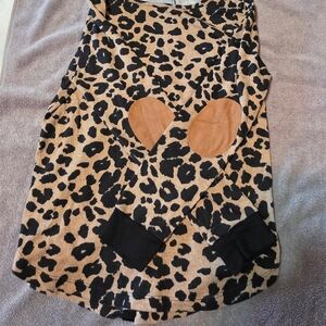 Pink Clover Leopard Print Sweater with Black and Tan